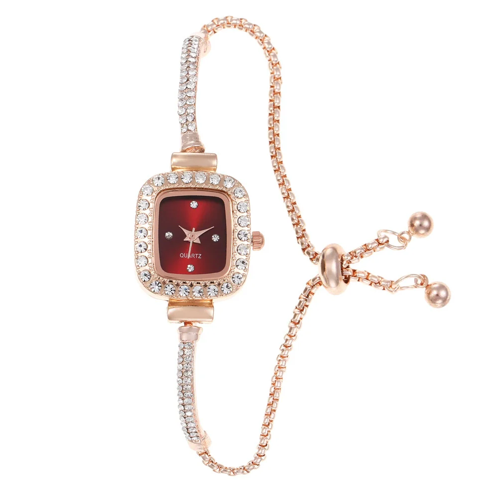 Women's Quartz Wrist Watch Alloy Stainless Steel Rectangle With Adjustable Rhinestones - Image 8