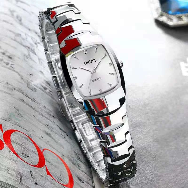 Women's Retro Square Dial Alloy Watch With Stainless Steel Clasp And Mineral Strengthened Glass Mirror - Image 9