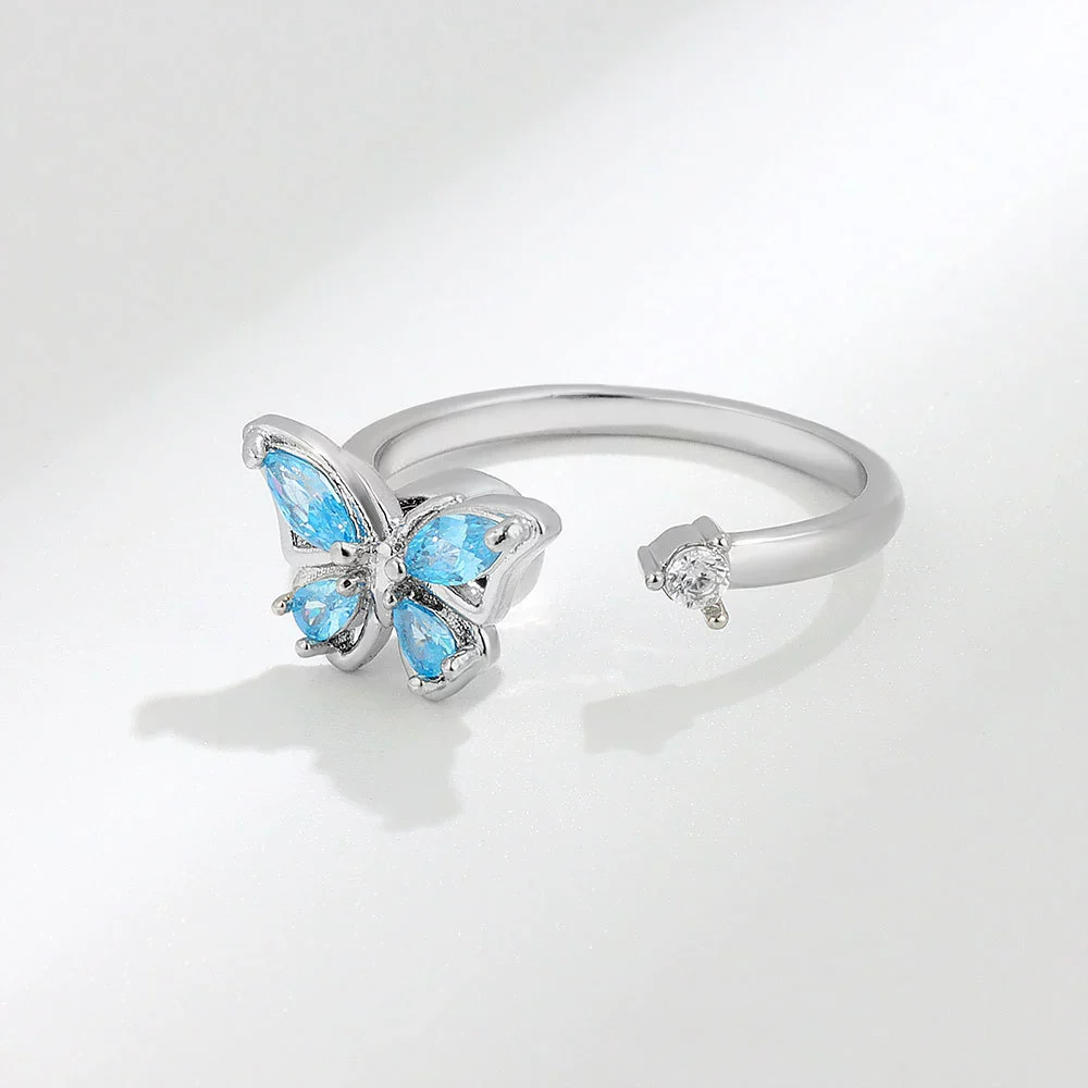 Women's Rotatable Butterfly Copper Ring - Image 4