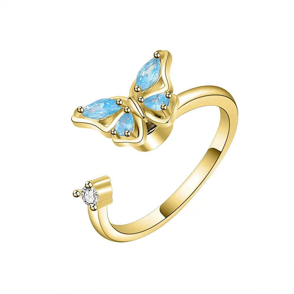 Women's Rotatable Butterfly Copper Ring - Image 6