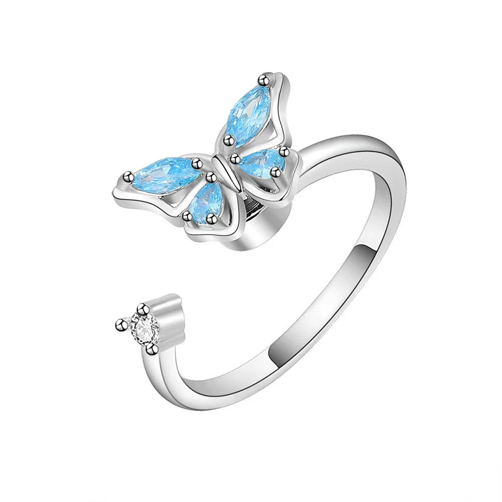 Women's Rotatable Butterfly Copper Ring - Image 7