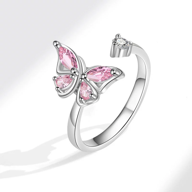Women's Rotatable Butterfly Copper Ring - Image 8