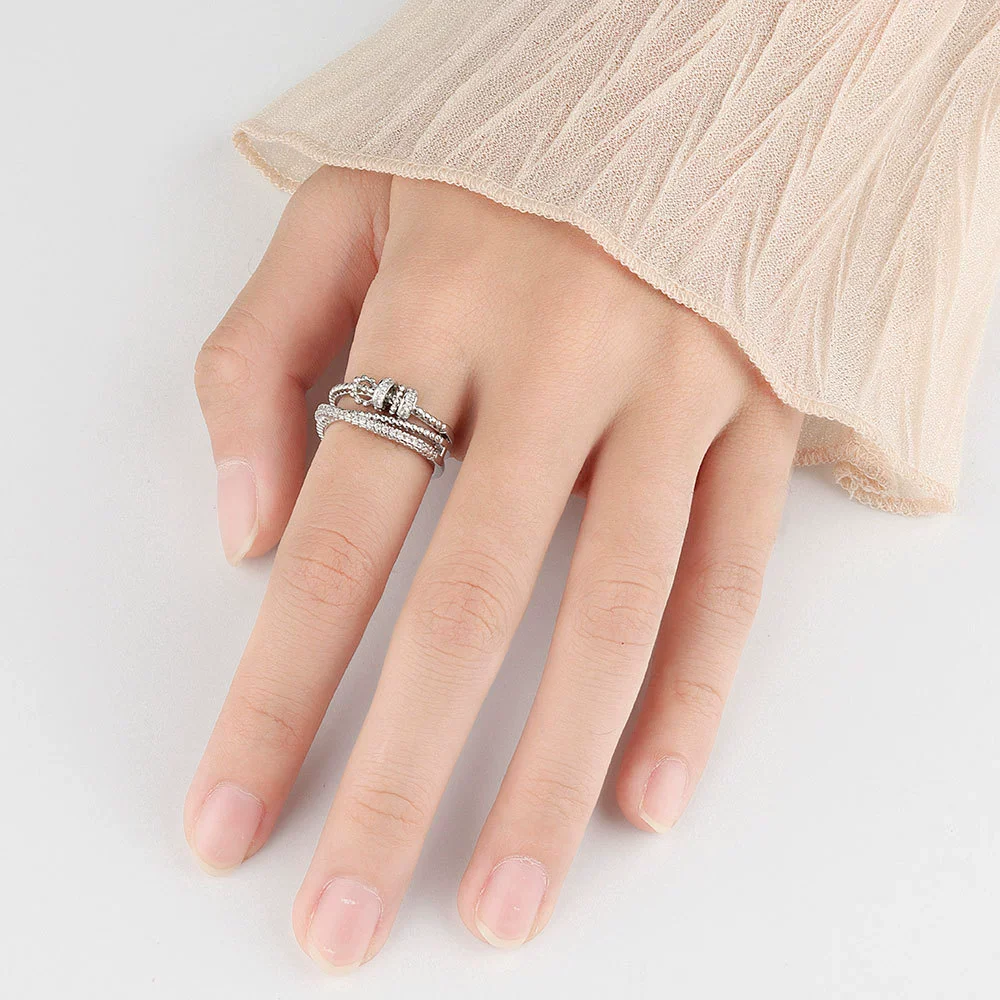 Women's Rotating Ring Copper Geometric Electroplated - Image 2