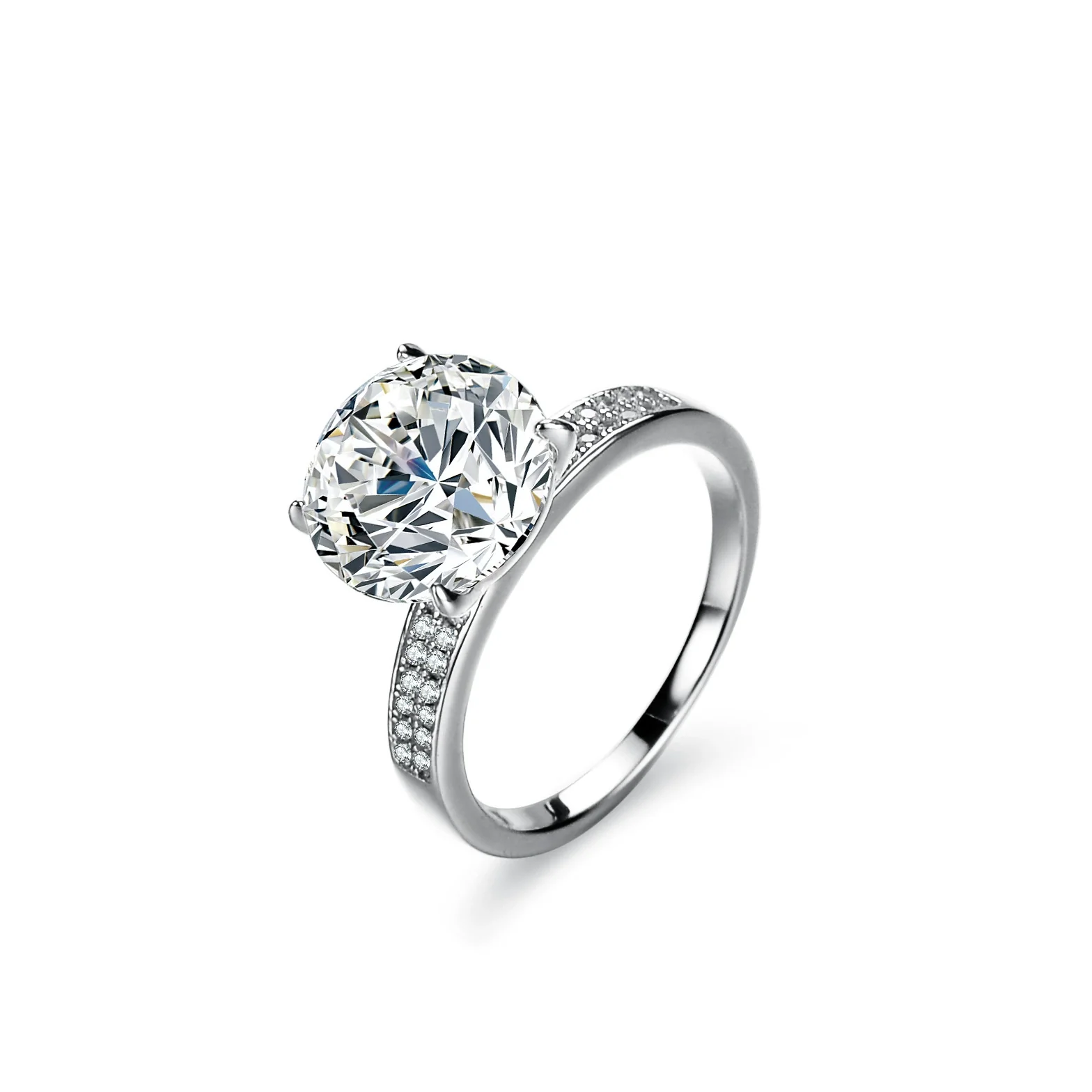 Women's S925 Silver Ring With Moissanite And Rhombus Design - Image 5