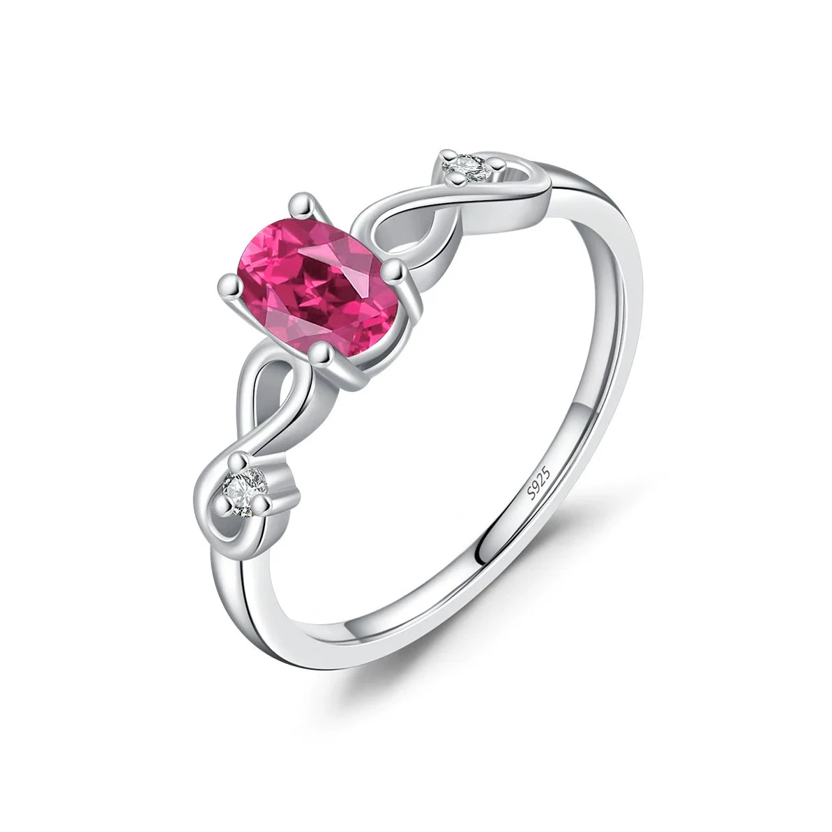 Women's S925 Sterling Silver Court Style Ring With Letters Numbers Text Pattern And Diamond Design - Image 5