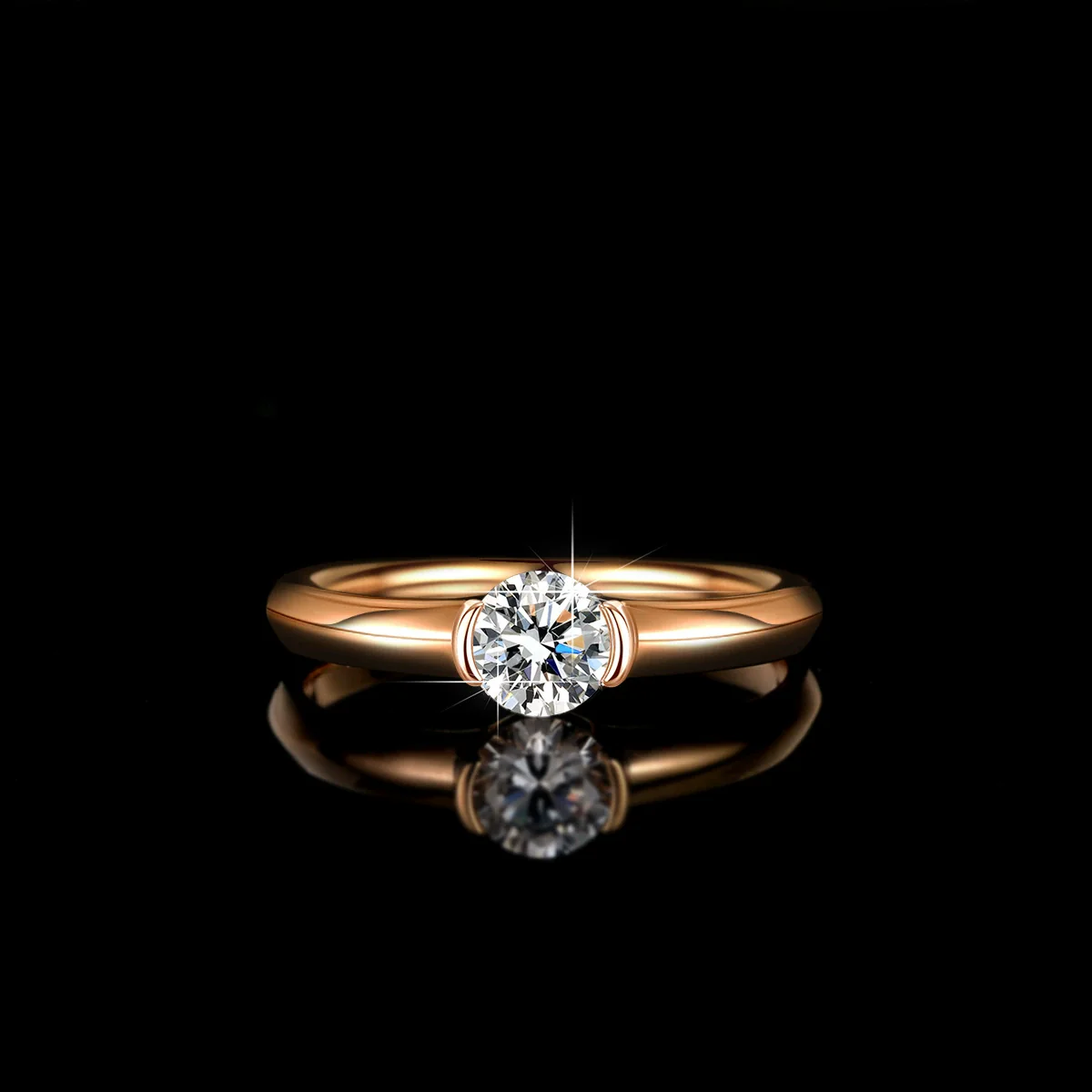 Women's S925 Sterling Silver Round Moissanite Ring With Eight Heart And Eight Arrows Cutting And Geometric Pattern - Image 3