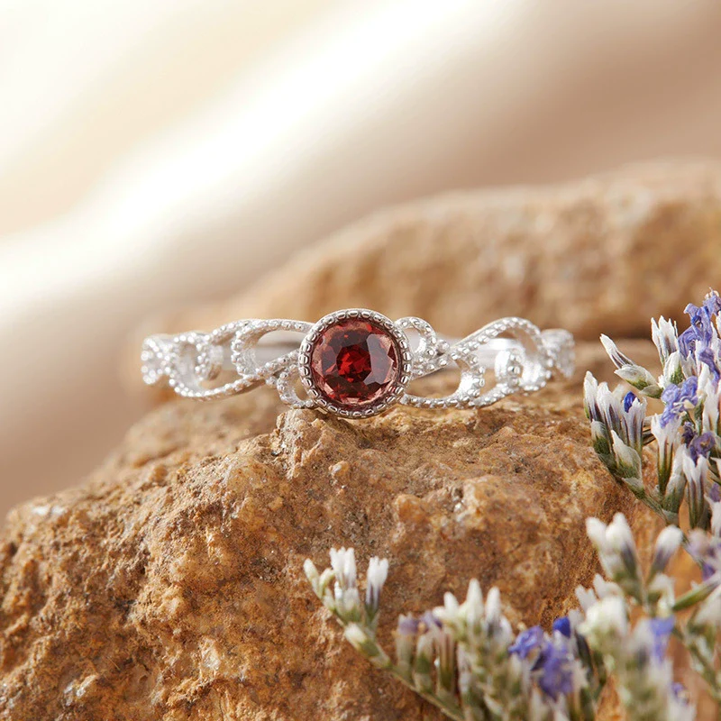Women's S925 Sterling Silver Wave Shaped Gem Set Ring With Natural Sapphire Ruby Topa Garnet Olivine - Image 8