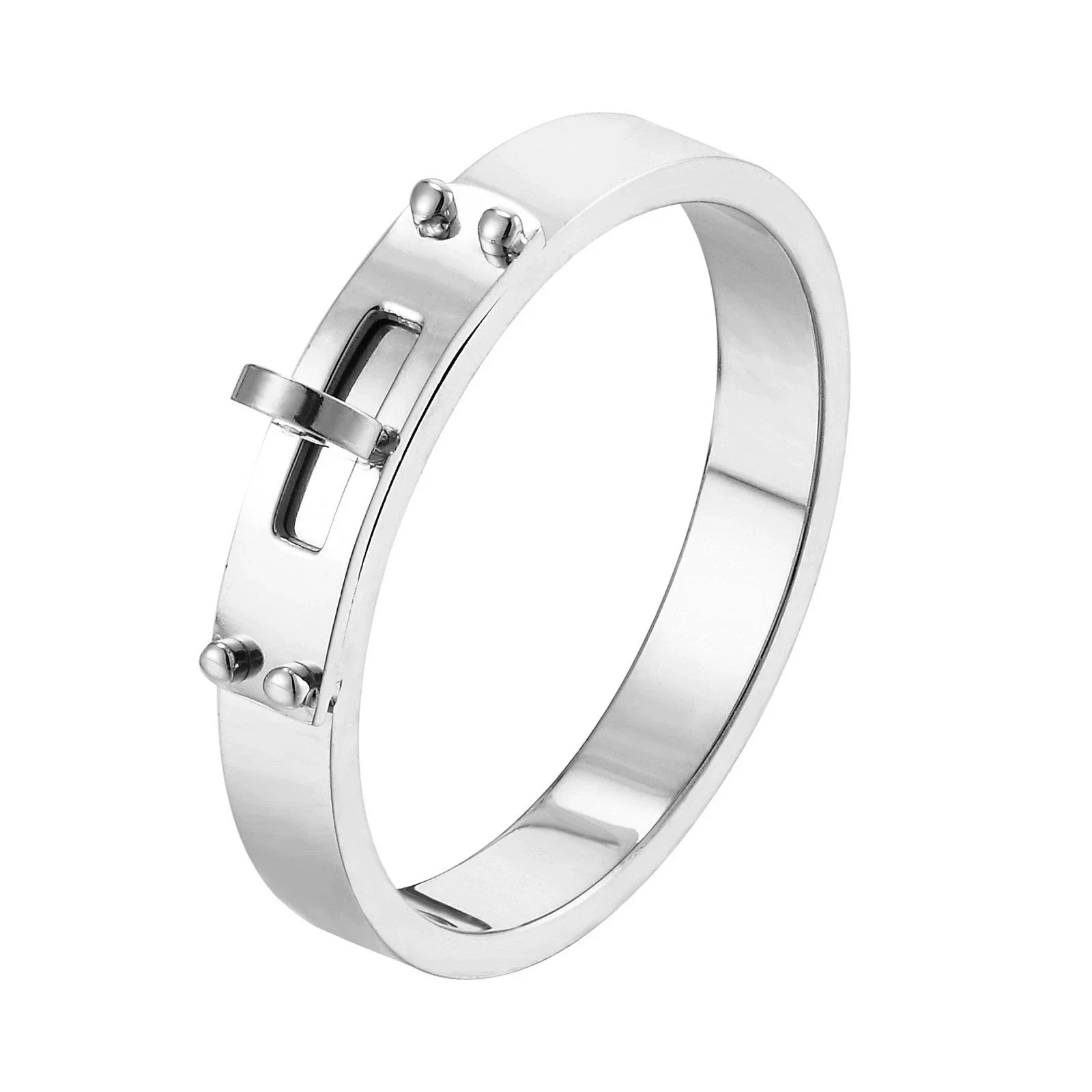 Women's Simple Geometric Round Buckle Ring Titanium Steel 14K Gold Electroplated Accessories - Image 6