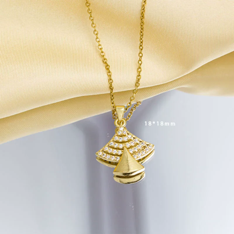 Women's Simple Necklace Copper 925 Silver Pendant O Word Chain Gold Plated Electroplating - Image 10