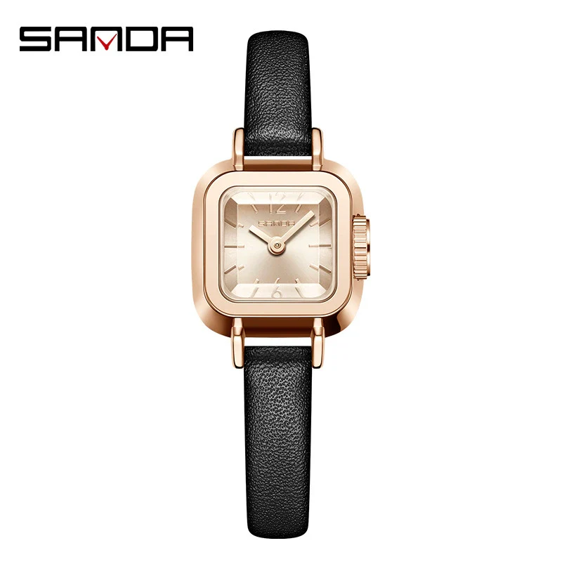 Women's Square Alloy Alloy Case Quartz Watch With Mesh Belt And Roman Pattern Waterproof Fashion Simple Compact Leisure Style - Image 3