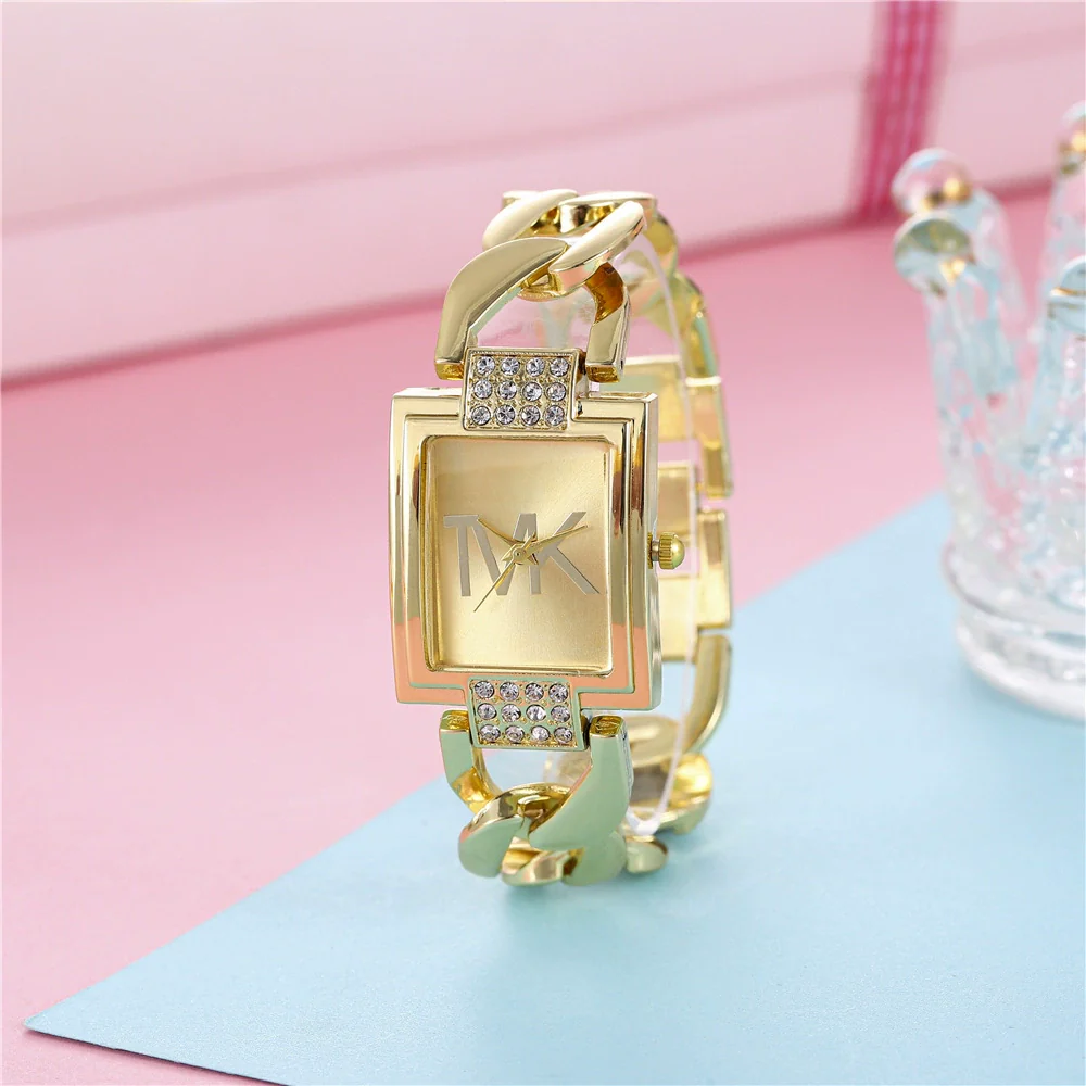 Women's Square Alloy And Stainless Steel Quartz Watch With Casual Style - Image 5