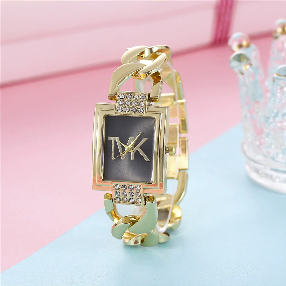 Women's Square Alloy And Stainless Steel Quartz Watch With Casual Style - Image 6