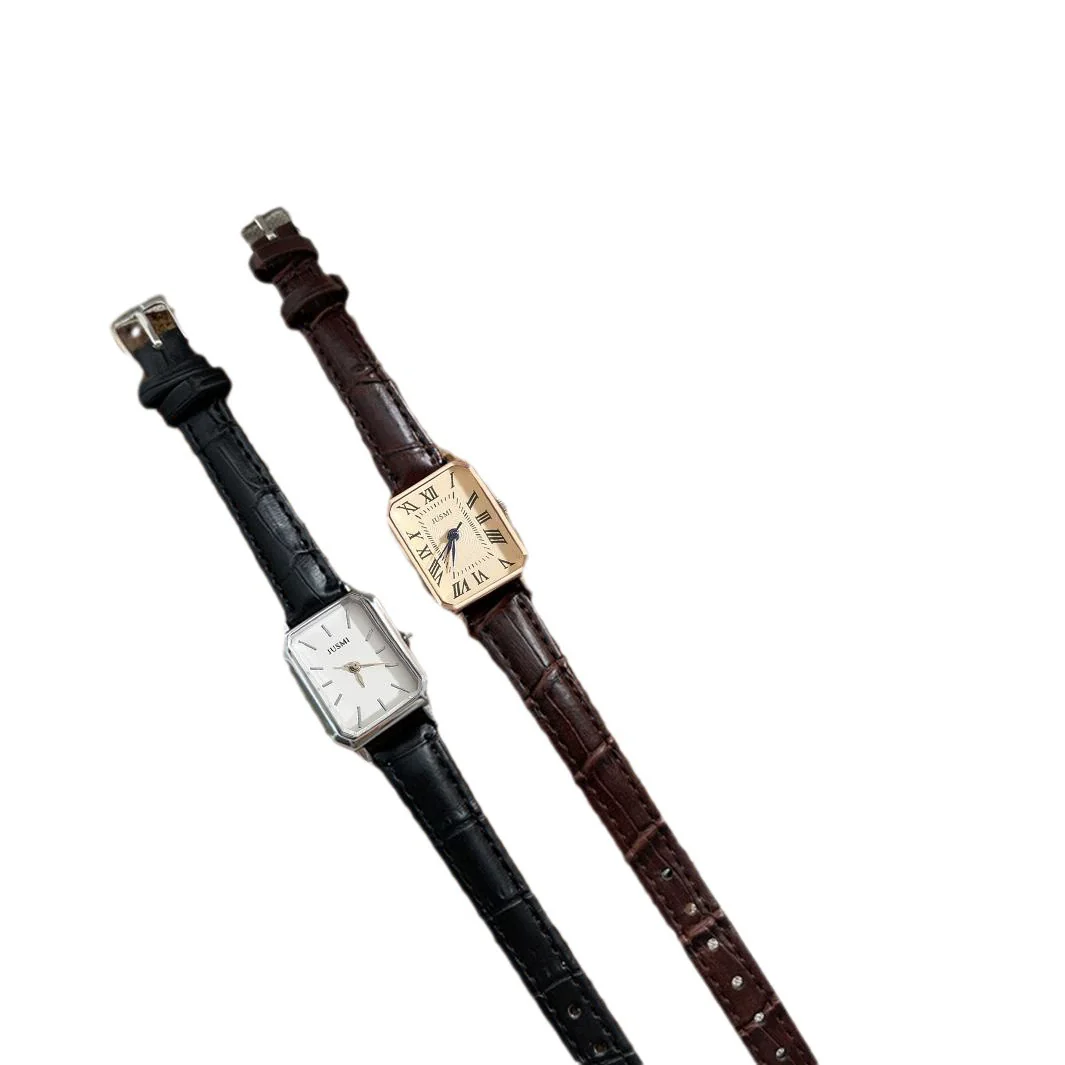 Women's Square Retro Quartz Watch With Pu Strap And Alloy Case - Image 5