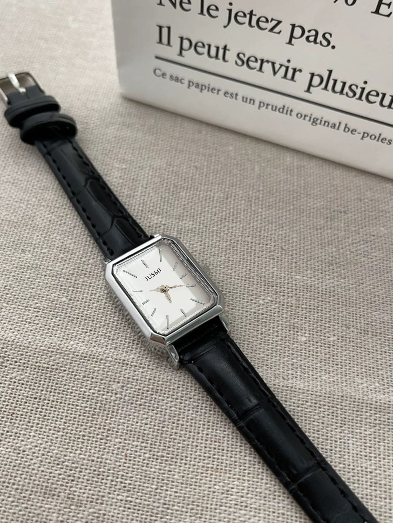 Women's Square Retro Quartz Watch With Pu Strap And Alloy Case - Image 7