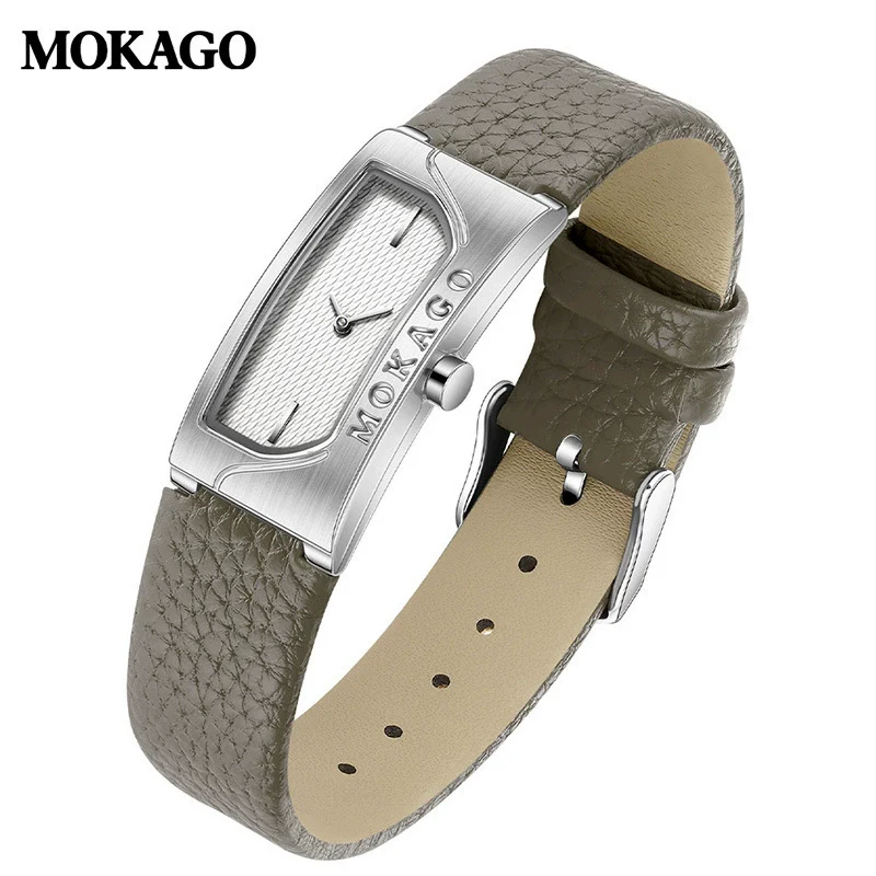 Women's Square Retro Simple Quartz Watch Zinc Alloy Case Mineral Tempered Glass Mirror Mesh Belt Genuine Cowhide Belt Stainless Steel Buckle Waterproof - Image 15