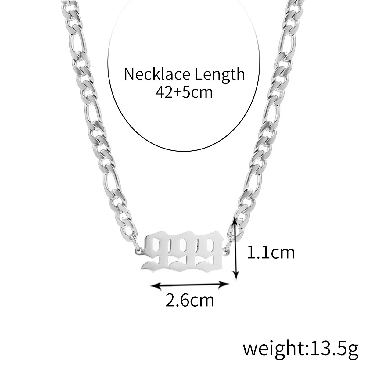 Women's Stainless Steel Clavicle Chain Necklace With Polishing Treatment And Letters Numbers Text Pendant - Image 14