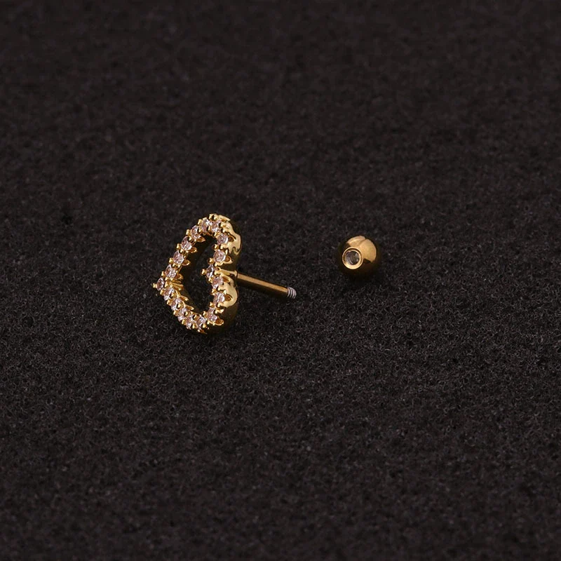 Women's Stainless Steel Flower Stud Earrings Inlaid With Zircon - Image 4