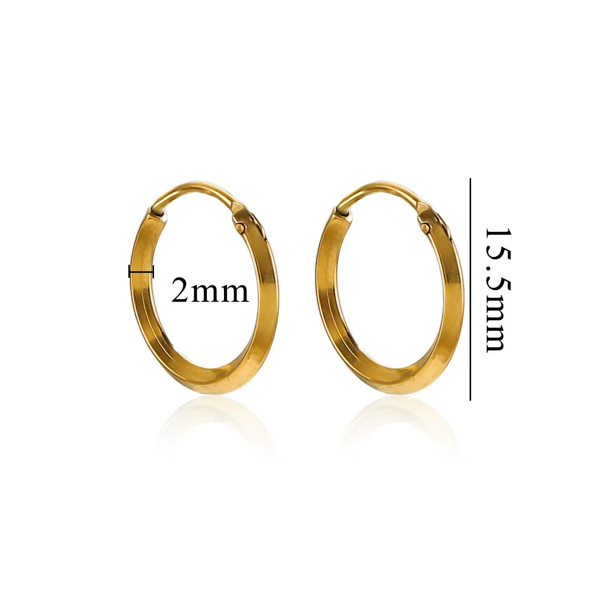 Women's Stainless Steel Geometric Fish Pattern Electroplated Circle Square Line Earrings - Image 9