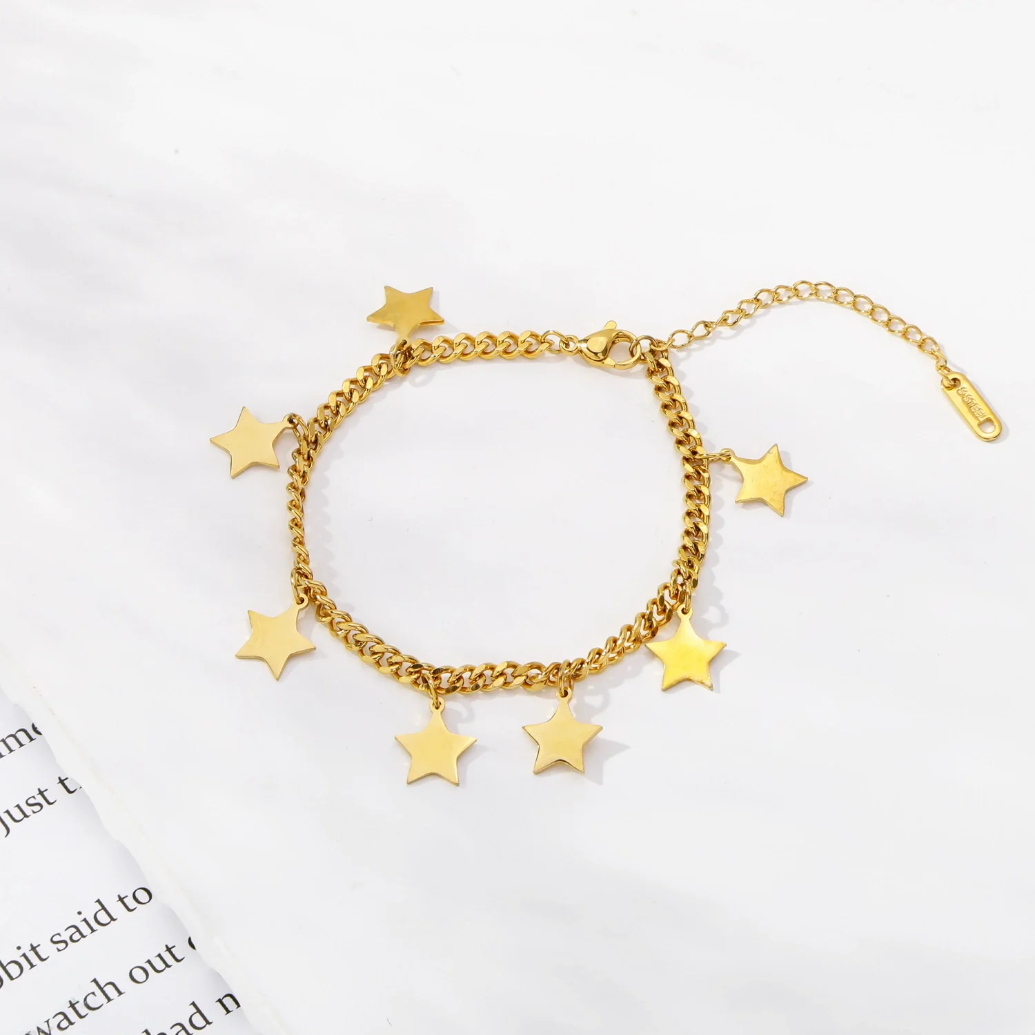 Women's Stainless Steel Geometric Fivepointed Star Pendant Tassel Jewelry With Electroplating - Image 2