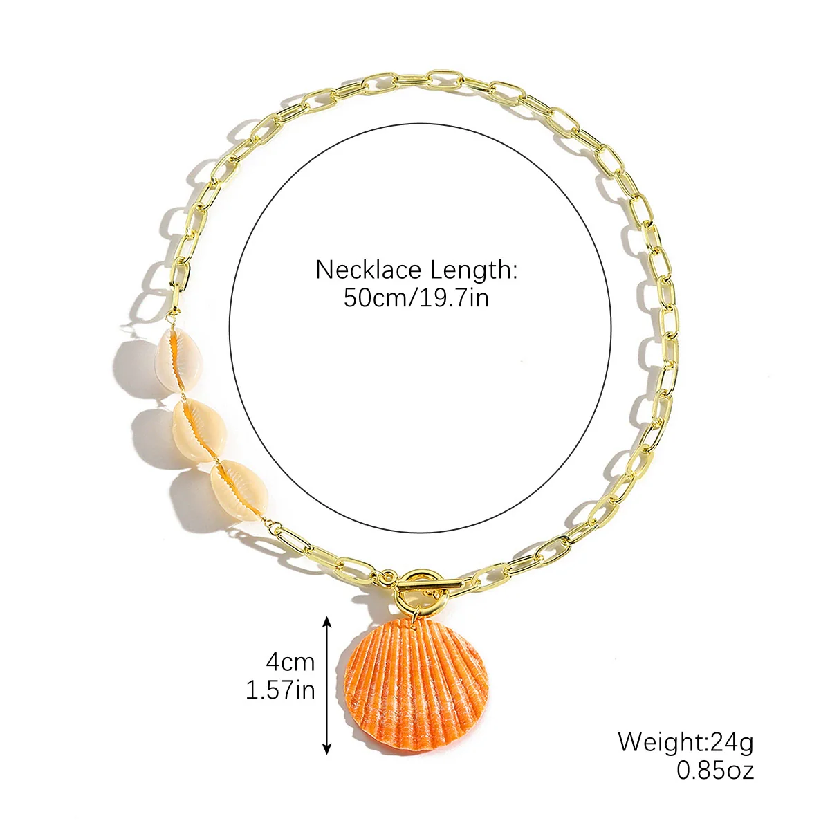 Women's Summer Alloy Geometric Irregular Blue Shell Clavicle Chain Necklace Electroplated Jewelry - Image 10