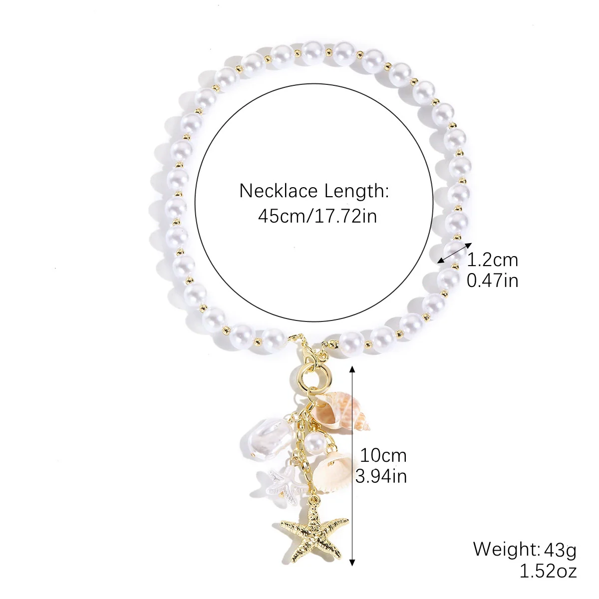 Women's Summer Alloy Geometric Irregular Blue Shell Clavicle Chain Necklace Electroplated Jewelry - Image 6