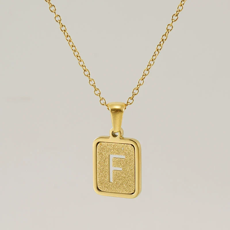 Women's 316L Stainless Steel Cross Chain Necklace With Hollow Letter Pendant - Image 11