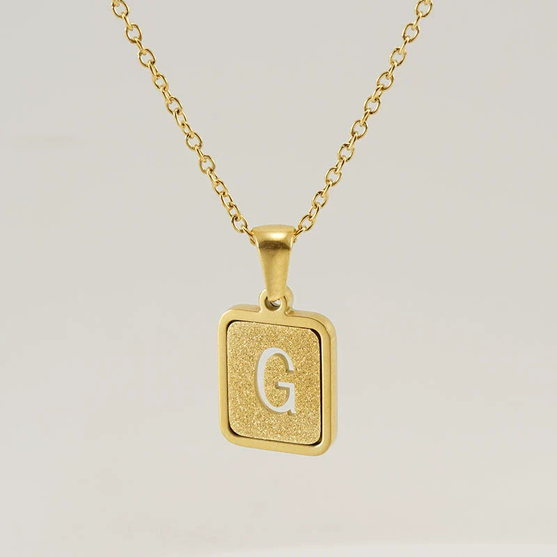 Women's 316L Stainless Steel Cross Chain Necklace With Hollow Letter Pendant - Image 12