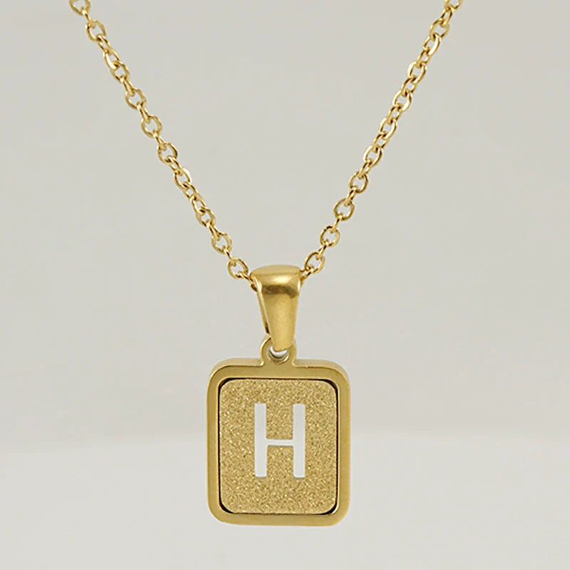 Women's 316L Stainless Steel Cross Chain Necklace With Hollow Letter Pendant - Image 13