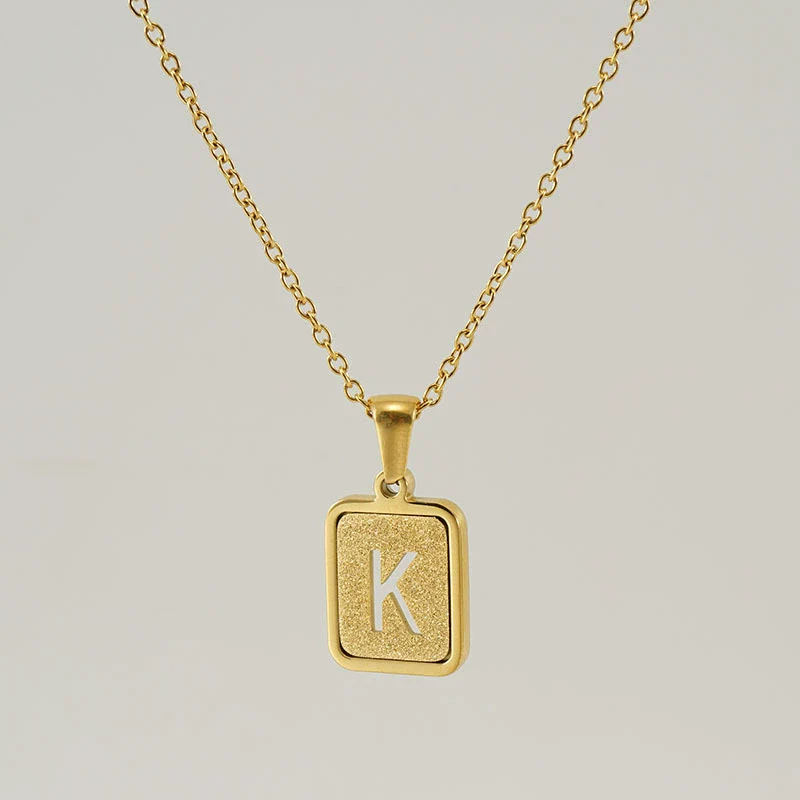 Women's 316L Stainless Steel Cross Chain Necklace With Hollow Letter Pendant - Image 16