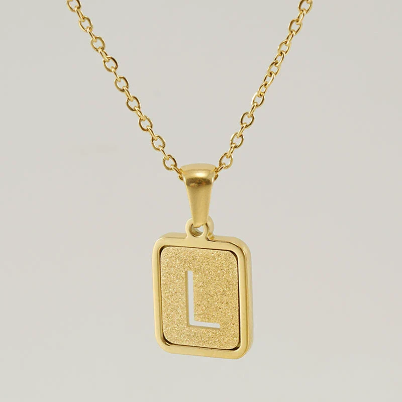 Women's 316L Stainless Steel Cross Chain Necklace With Hollow Letter Pendant - Image 17
