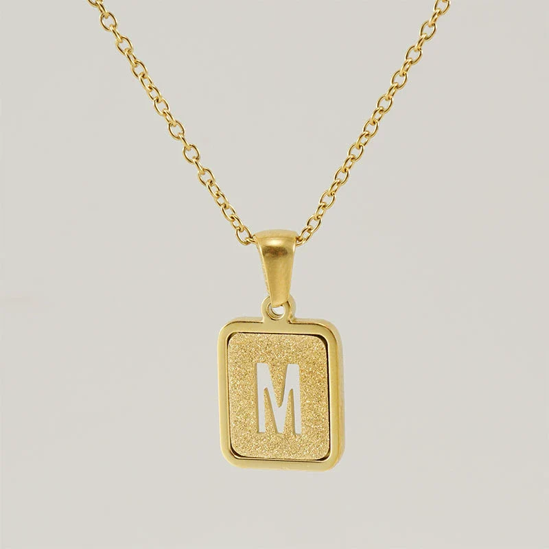 Women's 316L Stainless Steel Cross Chain Necklace With Hollow Letter Pendant - Image 18