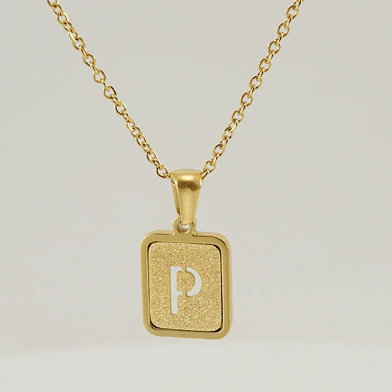 Women's 316L Stainless Steel Cross Chain Necklace With Hollow Letter Pendant - Image 21