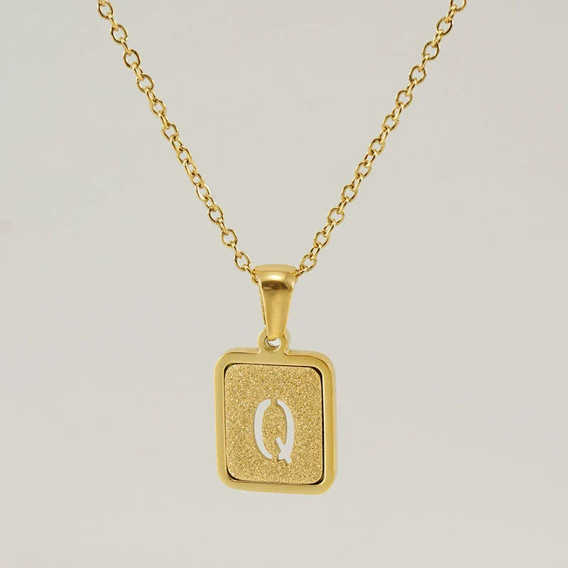 Women's 316L Stainless Steel Cross Chain Necklace With Hollow Letter Pendant - Image 22