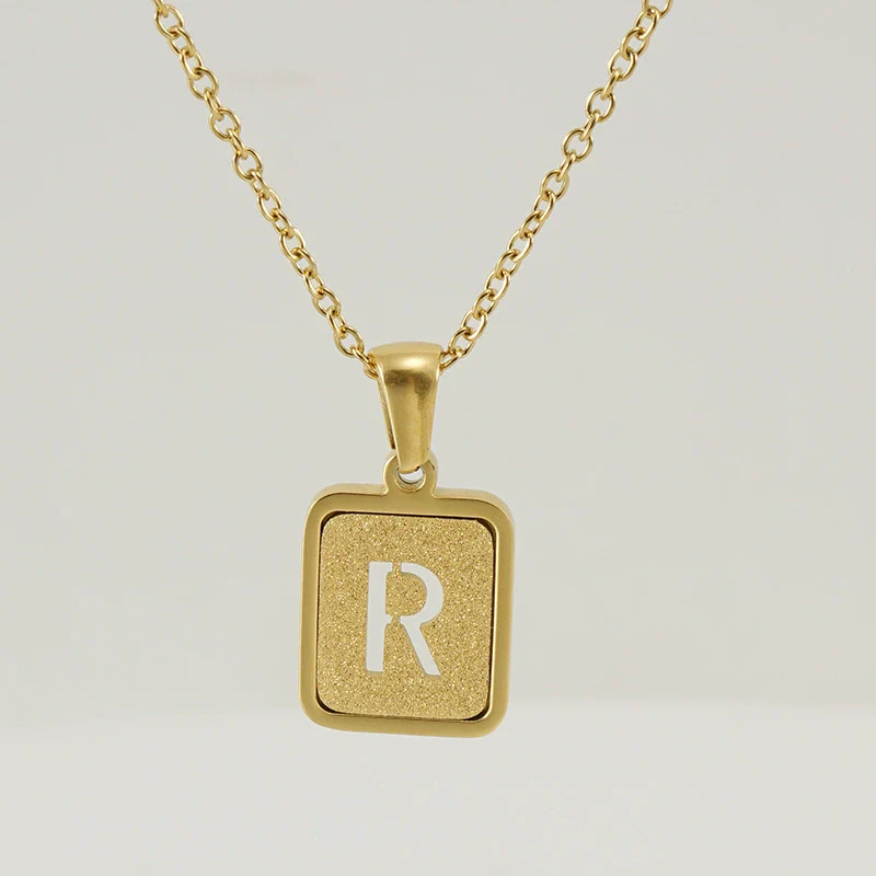 Women's 316L Stainless Steel Cross Chain Necklace With Hollow Letter Pendant - Image 23