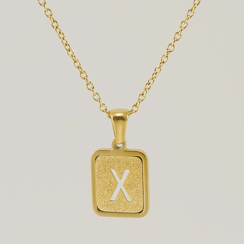 Women's 316L Stainless Steel Cross Chain Necklace With Hollow Letter Pendant - Image 29
