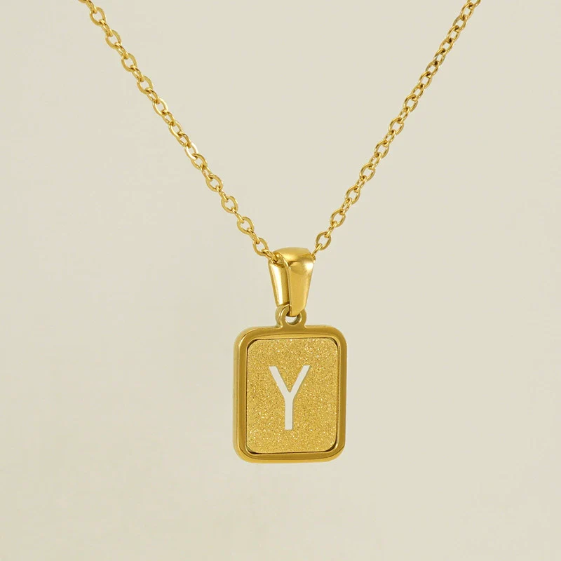 Women's 316L Stainless Steel Cross Chain Necklace With Hollow Letter Pendant - Image 30