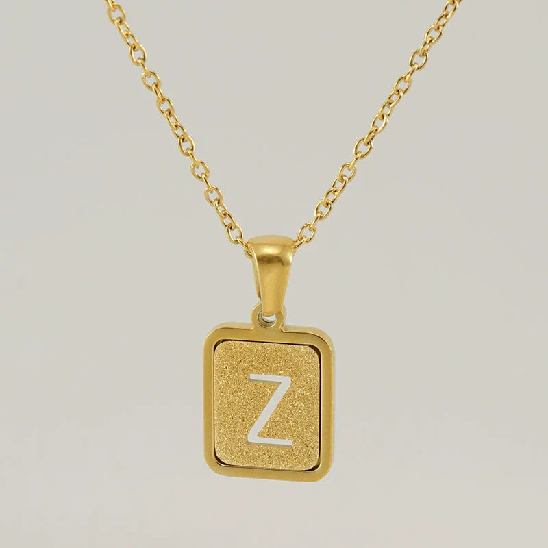 Women's 316L Stainless Steel Cross Chain Necklace With Hollow Letter Pendant - Image 31