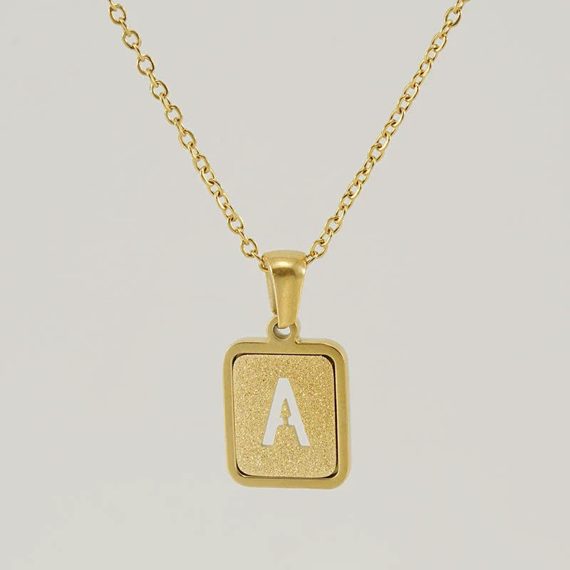 Women's 316L Stainless Steel Cross Chain Necklace With Hollow Letter Pendant - Image 6