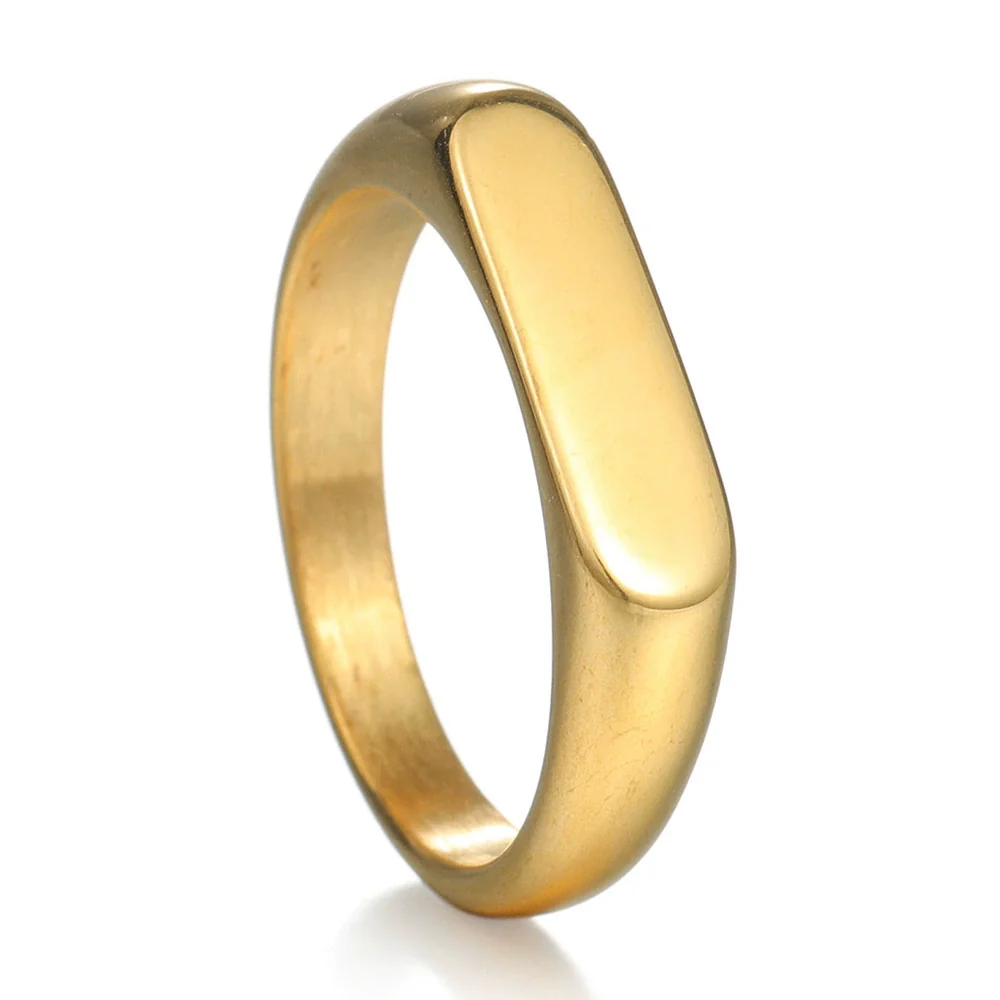 Women's Titanium Steel Geometric Casting Electroplated Ring Minimalist Style - Image 5