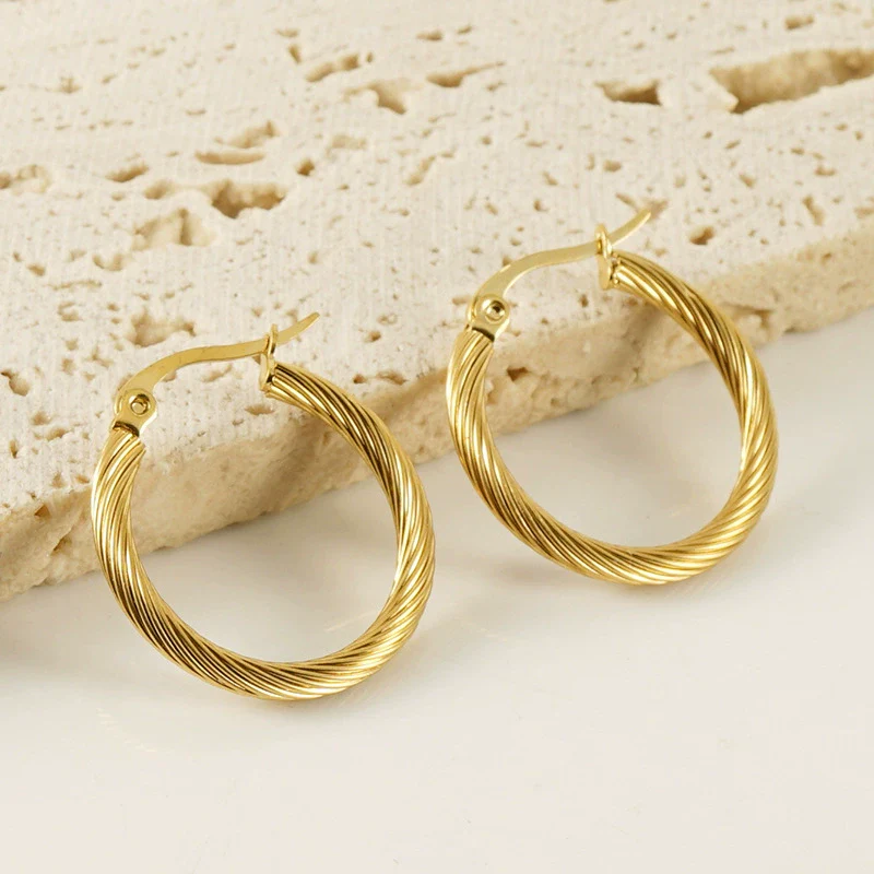 Women's 316L Stainless Steel Geometric Electroplated Earrings - Image 3