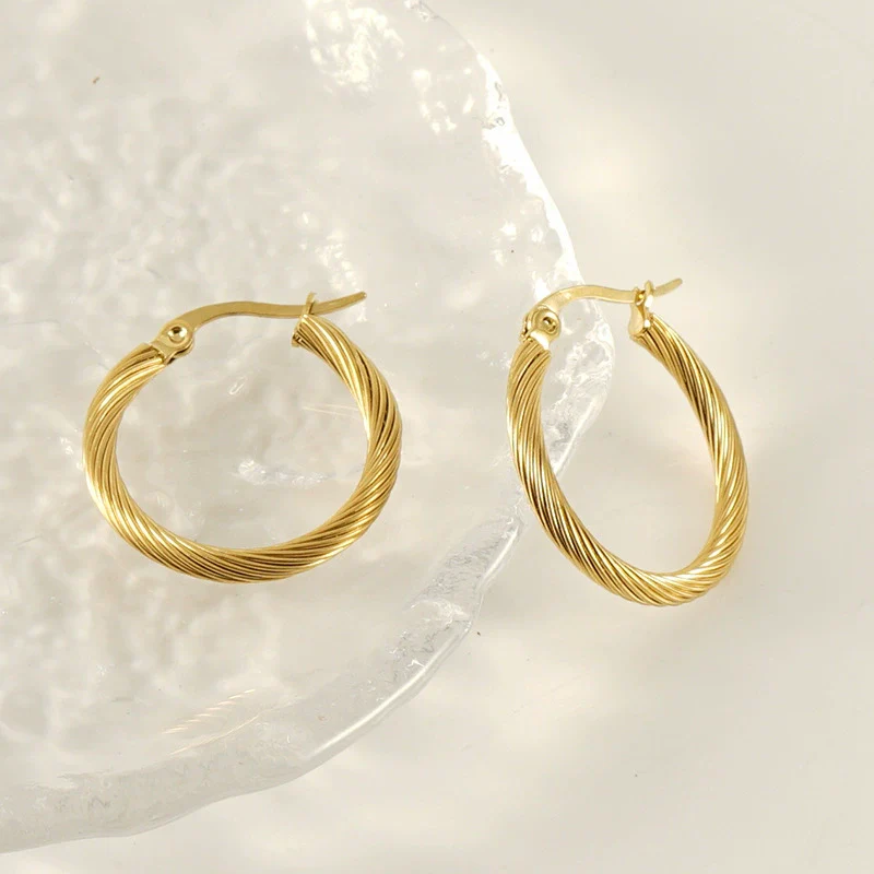 Women's 316L Stainless Steel Geometric Electroplated Earrings - Image 4