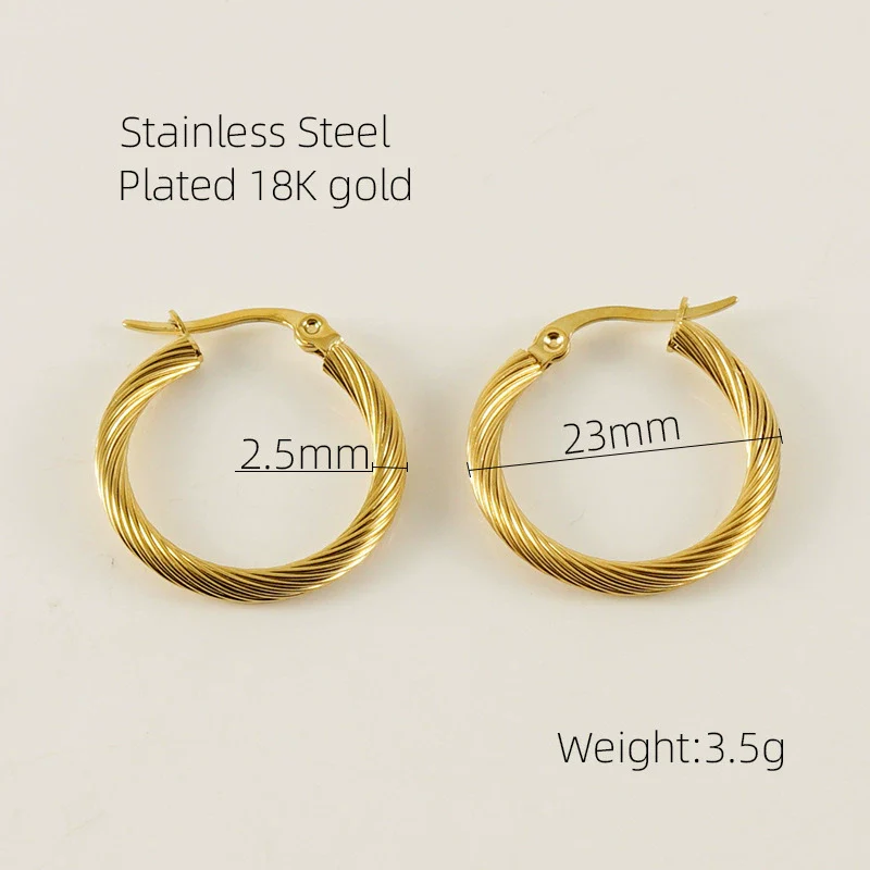 Women's 316L Stainless Steel Geometric Electroplated Earrings - Image 6