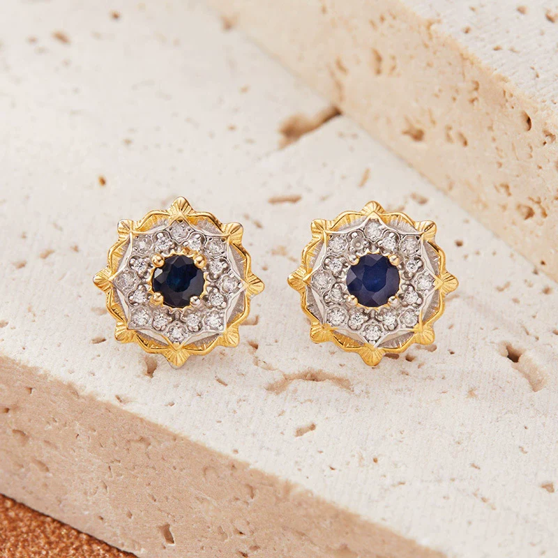 Women's Vintage Geometric Gemstone S925 Sterling Silver Earrings Set With Gems - Image 2