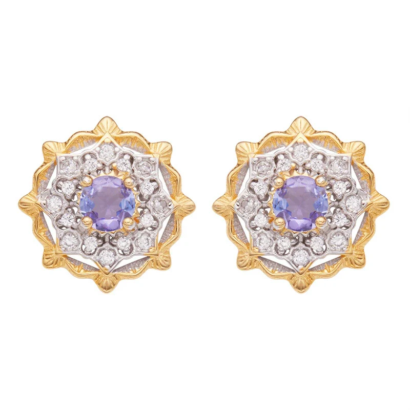 Women's Vintage Geometric Gemstone S925 Sterling Silver Earrings Set With Gems - Image 5