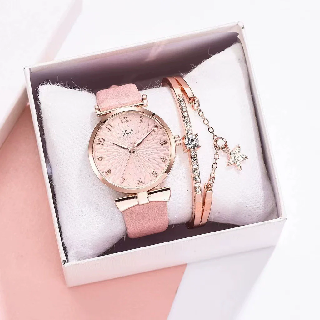 Women's Watch Alloy Case Imitation Leather Strap Round Dial Leisure Style Sunflower Design Quartz - Image 19