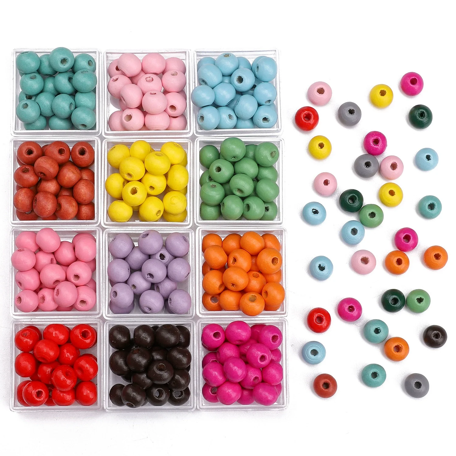 Wooden Round Beads Retro Style Spray Painted Handmade Diy Jewelry Accessories For Bracelet And Mobile Phone Chain