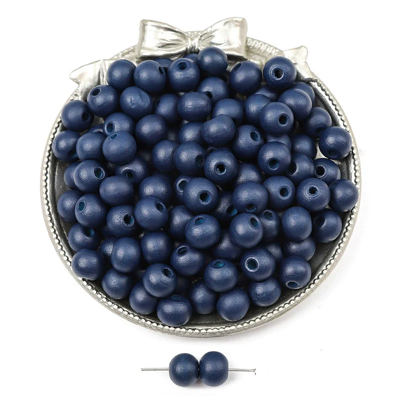 Wooden Round Beads Retro Style Spray Painted Handmade Diy Jewelry Accessories For Bracelet And Mobile Phone Chain - Image 28