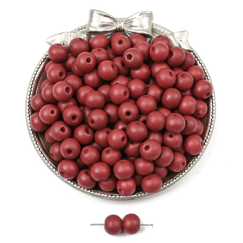 Wooden Round Beads Retro Style Spray Painted Handmade Diy Jewelry Accessories For Bracelet And Mobile Phone Chain - Image 29