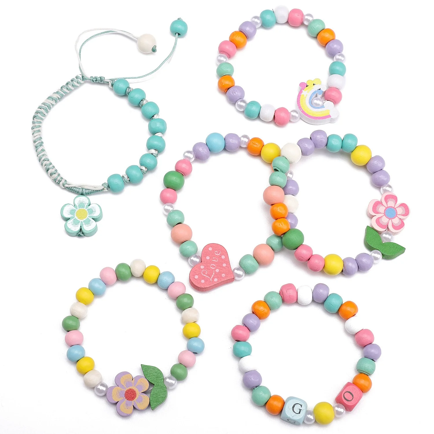 Wooden Round Beads Retro Style Spray Painted Handmade Diy Jewelry Accessories For Bracelet And Mobile Phone Chain - Image 3