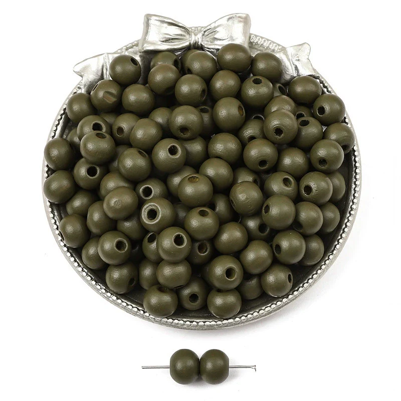 Wooden Round Beads Retro Style Spray Painted Handmade Diy Jewelry Accessories For Bracelet And Mobile Phone Chain - Image 30